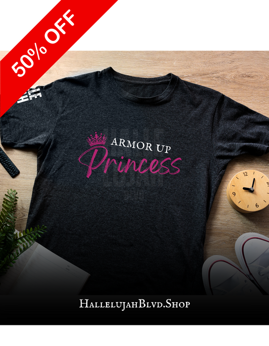 Armor Up Princess Signature Black Unisex Adult Tshirt