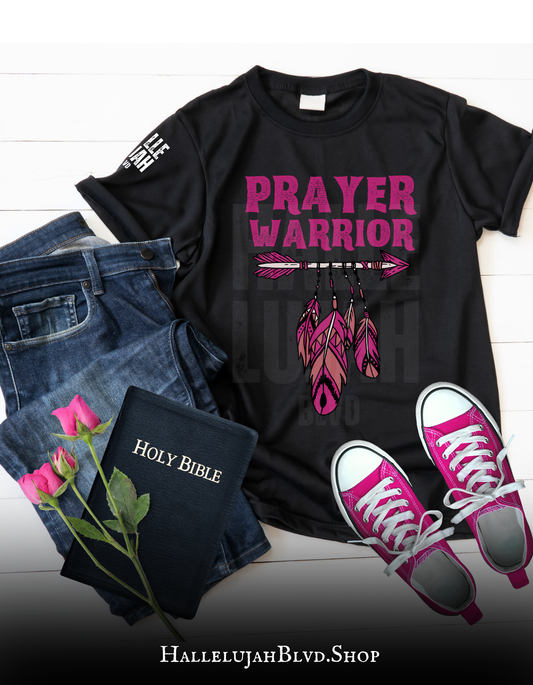 Prayer Warrior Black Unisex Adult Tshirt