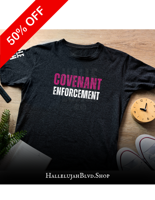 Covenant Enforcement (Pink) Black Unisex Adult Tshirt